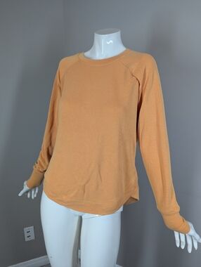 Athleta Orange Pullover Sweatshirt XS Lightweight Crewneck Athleisure Top
